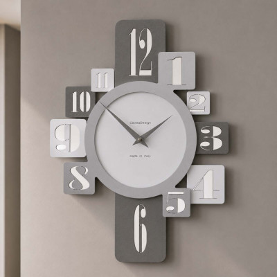 CalleaDesign Onyx Orologio da parete in legno per cucina o soggiorno di design moderno Colore: Bianco