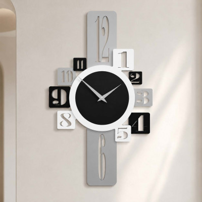 CalleaDesign Onyx Orologio da parete in legno per cucina o soggiorno di design moderno Colore: Nero