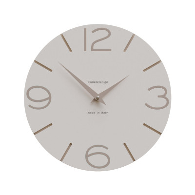 CalleaDesign - Smile - Orologio da parete in legno rotondo dal design moderno - Colore: Lino - SKU: 10-005-11
