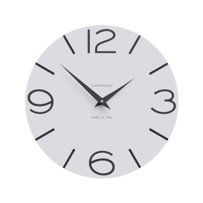 CalleaDesign - Smile - Orologio da parete in legno rotondo dal design moderno - Colore: Bianco - SKU: 10-005-1