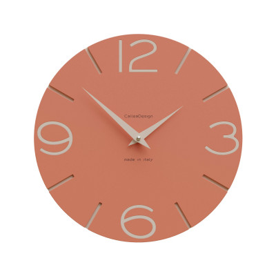 CalleaDesign - Smile - Orologio da parete in legno rotondo dal design moderno - Colore: Terracotta - SKU: 10-005-24
