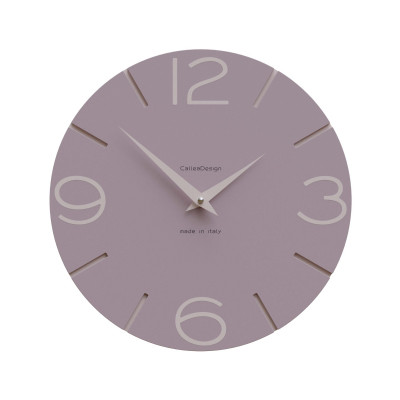 CalleaDesign - Smile - Orologio da parete in legno rotondo dal design moderno - Colore: Grigio Prugna - SKU: 10-005-34