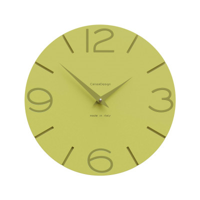 CalleaDesign - Smile - Orologio da parete in legno rotondo dal design moderno - Colore: Verde Cedro - SKU: 10-005-51