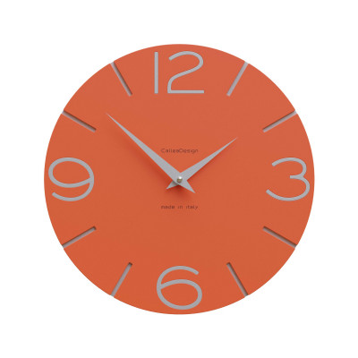 CalleaDesign - Smile - Orologio da parete in legno rotondo dal design moderno - Colore: Arancione - SKU: 10-005-63