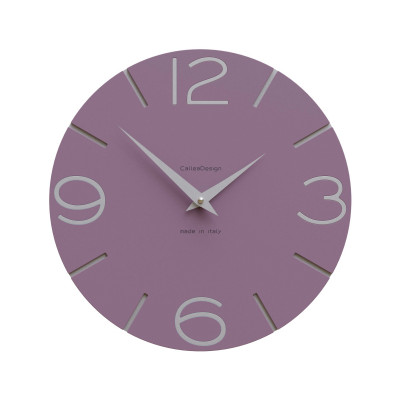 CalleaDesign - Smile - Orologio da parete in legno rotondo dal design moderno - Colore: Viola - SKU: 10-005-73
