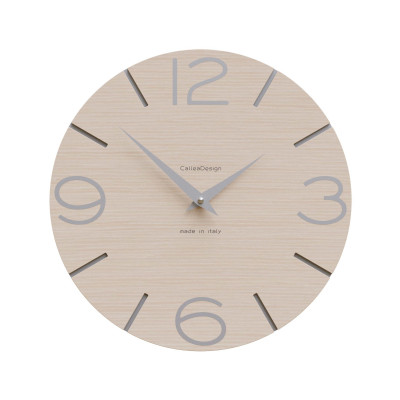 CalleaDesign - Smile - Orologio da parete in legno rotondo dal design moderno - Colore: Rovere Decapè - SKU: 10-005-81