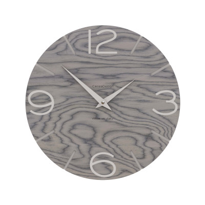 CalleaDesign - Smile - Orologio da parete in legno rotondo dal design moderno - Colore: Grigio Sottsass - SKU: 10-005-82