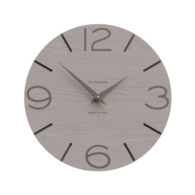 CalleaDesign - Smile - Orologio da parete in legno rotondo dal design moderno - Colore: Rovere Breeze - SKU: 10-005-83