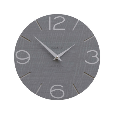 CalleaDesign - Smile - Orologio da parete in legno rotondo dal design moderno - Colore: Grigio - SKU: 10-005-84