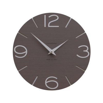 CalleaDesign - Smile - Orologio da parete in legno rotondo dal design moderno - Colore: Rovere Wengè - SKU: 10-005-89