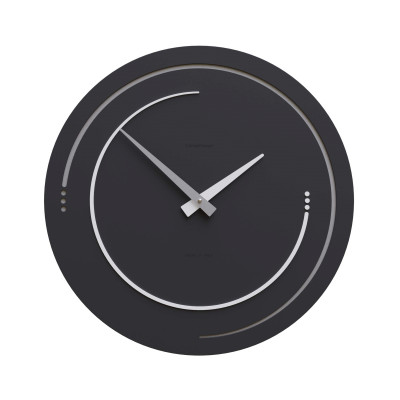 CalleaDesign - Sonar - Orologio da parete in legno per soggiorno o cucina di design moderno - Colore: Nero - SKU: 10-134-5