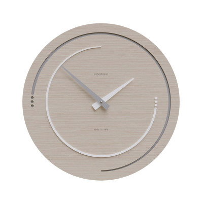 CalleaDesign - Sonar - Orologio da parete in legno per soggiorno o cucina di design moderno - Colore: Rovere Decapè - SKU: 10-134-81
