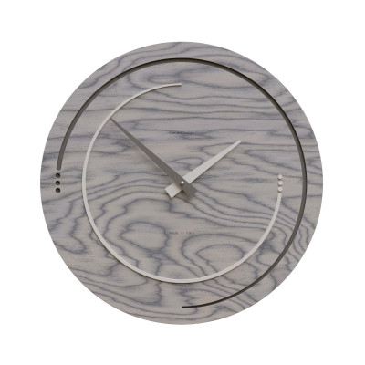 CalleaDesign - Sonar - Orologio da parete in legno per soggiorno o cucina di design moderno - Colore: Grigio Sottsass - SKU: 10-134-82