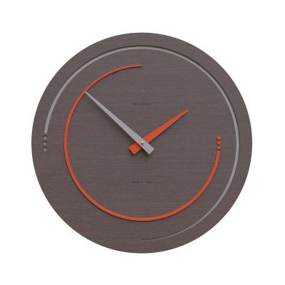 CalleaDesign - Sonar - Orologio da parete in legno per soggiorno o cucina di design moderno - Colore: Rovere Wengè - SKU: 10-134-89