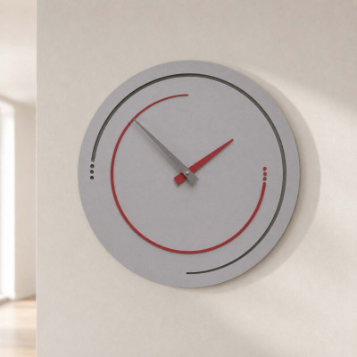 CalleaDesign Sonar Orologio da parete in legno per soggiorno o cucina di design moderno Colore: Alluminio
