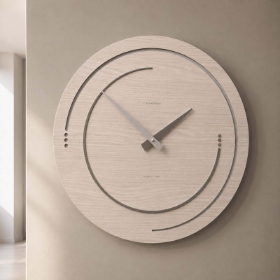 CalleaDesign Sonar Orologio da parete in legno per soggiorno o cucina di design moderno Colore: Rovere Breeze