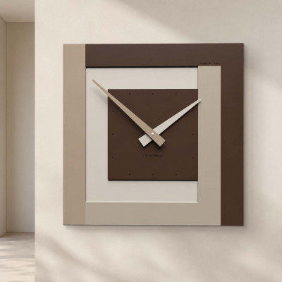 CalleaDesign Clock Orologio da parete in legno piccolo per soggiorno Colore: Cioccolato