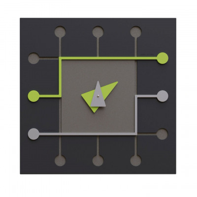 CalleaDesign - MicroCHIP - Orologio da parete moderno quadrato in legno con lancette in metallo - Colore: Verde Mela - SKU: 10-140-76