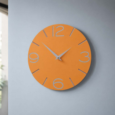 CalleaDesign Smile Orologio da parete in legno rotondo dal design moderno Colore: Melone