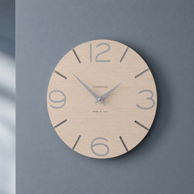 CalleaDesign Smile Orologio da parete in legno rotondo dal design moderno Colore: Rovere Decapè