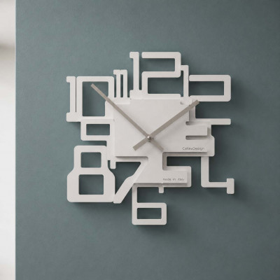 CalleaDesign Kron Orologio da parete con numeri grandi in legno Colore: Sabbia