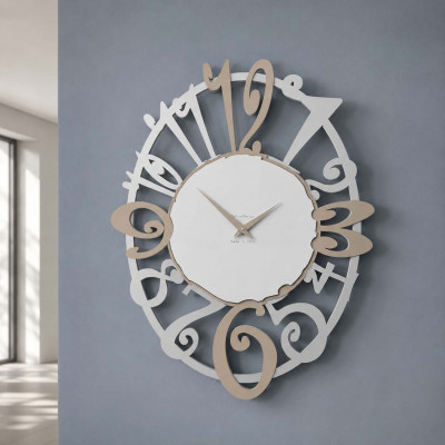 CalleaDesign Michelle Orologio da parete in legno design moderno Colore: Caffelatte