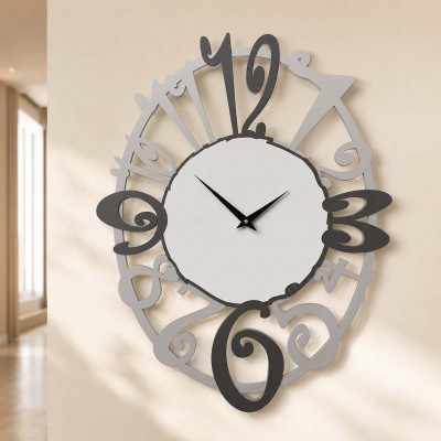 CalleaDesign Michelle Orologio da parete in legno design moderno Colore: Grigio Quarzo