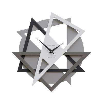 CalleaDesign - Geolo - Orologio da parete moderno con forme geometriche da salotto - Colore: Bianco - SKU: 10-133-1