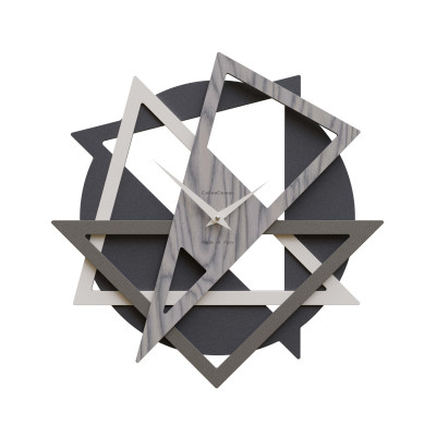 CalleaDesign - Geolo - Orologio da parete moderno con forme geometriche da salotto - Colore: Grigio Sottsass - SKU: 10-133-82