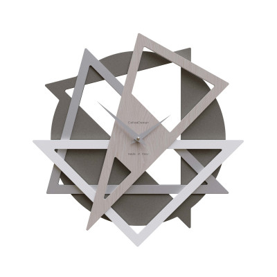 CalleaDesign - Geolo - Orologio da parete moderno con forme geometriche da salotto - Colore: Rovere Breeze - SKU: 10-133-83
