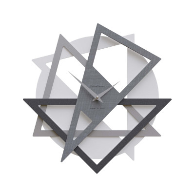 CalleaDesign - Geolo - Orologio da parete moderno con forme geometriche da salotto - Colore: Grigio - SKU: 10-133-84