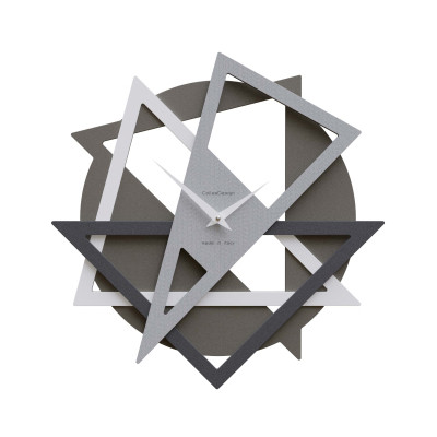 CalleaDesign - Geolo - Orologio da parete moderno con forme geometriche da salotto - Colore: Gessato - SKU: 10-133-86