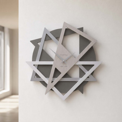 CalleaDesign Geolo Orologio da parete moderno con forme geometriche da salotto Colore: Rovere Breeze