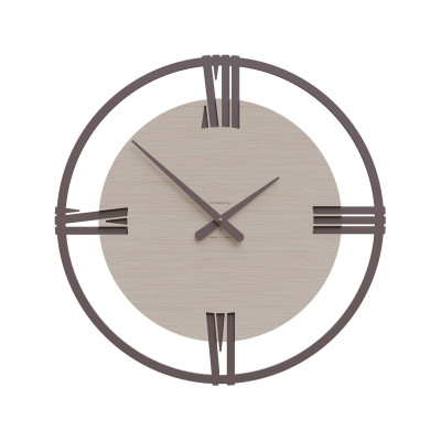 CalleaDesign - Sirio - Orologio da parete moderno grande in legno con numeri romani - Colore: Rovere Decapè - SKU: 10-216-81
