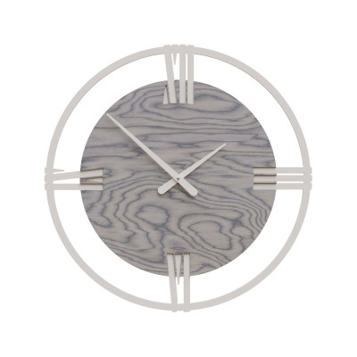CalleaDesign - Sirio - Orologio da parete moderno grande in legno con numeri romani - Colore: Grigio Sottsass - SKU: 10-216-82