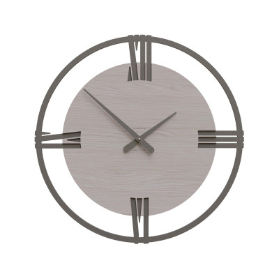 CalleaDesign - Sirio - Orologio da parete moderno grande in legno con numeri romani - Colore: Rovere Breeze - SKU: 10-216-83