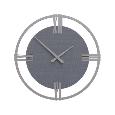CalleaDesign - Sirio - Orologio da parete moderno grande in legno con numeri romani - Colore: Grigio - SKU: 10-216-84