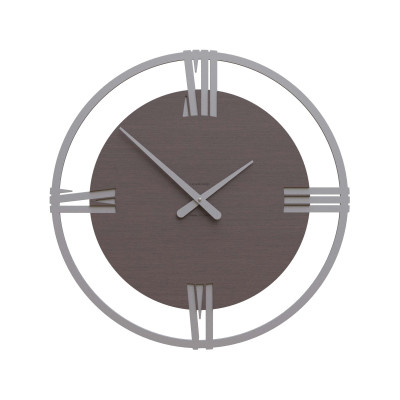 CalleaDesign - Sirio - Orologio da parete moderno grande in legno con numeri romani - Colore: Rovere Wengè - SKU: 10-216-89
