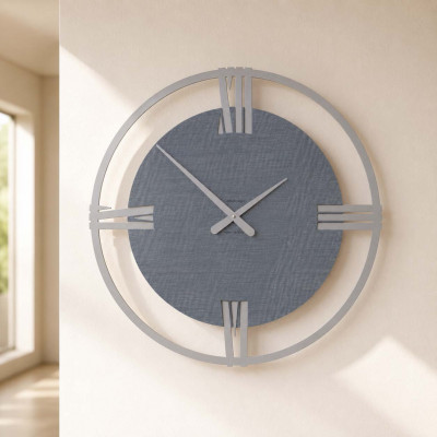 CalleaDesign Sirio Orologio da parete moderno grande in legno con numeri romani Colore: Grigio