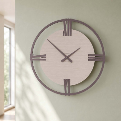 CalleaDesign Sirio Orologio da parete moderno grande in legno con numeri romani Colore: Rovere Decapè