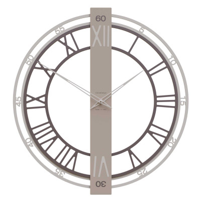 CalleaDesign - Franz - Orologio da parete moderno in legno con numeri romani - Colore: Caffelatte - SKU: 10-223-14