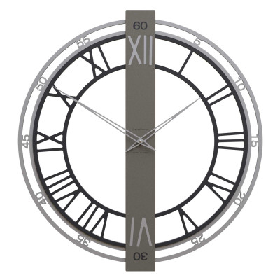 CalleaDesign - Franz - Orologio da parete moderno in legno con numeri romani - Colore: Grigio Quarzo - SKU: 10-223-3