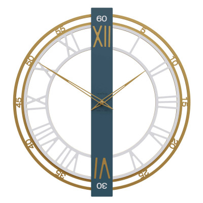 CalleaDesign - Franz - Orologio da parete moderno in legno con numeri romani - Colore: Ottanio - SKU: 10-223-57
