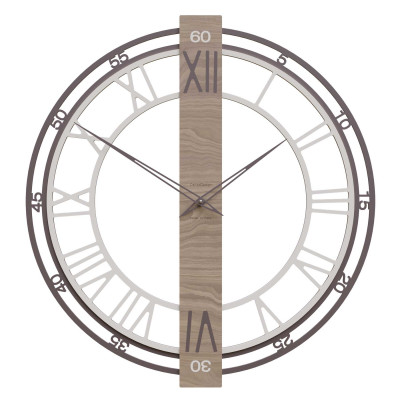 CalleaDesign - Franz - Orologio da parete moderno in legno con numeri romani - Colore: Noce Canaletto - SKU: 10-223-85
