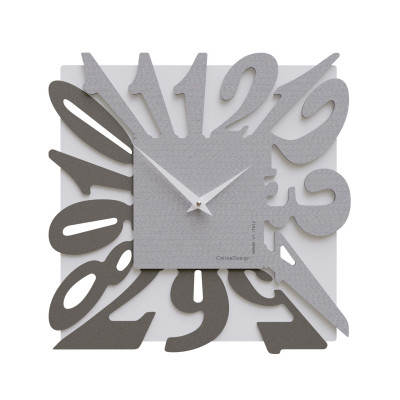 CalleaDesign - Dalilah - Orologio da parete moderno in legno quadrato con numeri design particolare - Colore: Gessato - SKU: 10-032-86