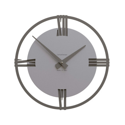 CalleaDesign - Sirio - Orologio da parete moderno piccolo in legno con numeri romani - Colore: Alluminio - SKU: 10-031-2