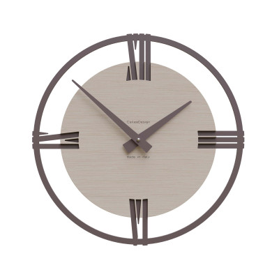 CalleaDesign - Sirio - Orologio da parete moderno piccolo in legno con numeri romani - Colore: Rovere Decapè - SKU: 10-031-81