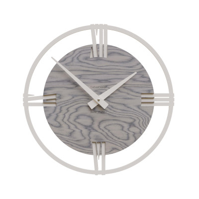 CalleaDesign - Sirio - Orologio da parete moderno piccolo in legno con numeri romani - Colore: Grigio Sottsass - SKU: 10-031-82