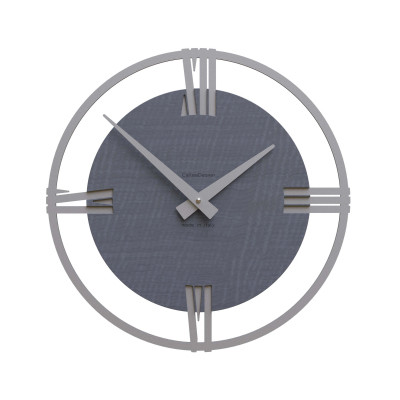 CalleaDesign - Sirio - Orologio da parete moderno piccolo in legno con numeri romani - Colore: Grigio - SKU: 10-031-84
