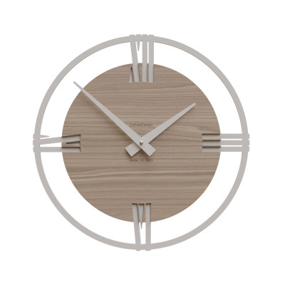 CalleaDesign - Sirio - Orologio da parete moderno piccolo in legno con numeri romani - Colore: Noce Canaletto - SKU: 10-031-85